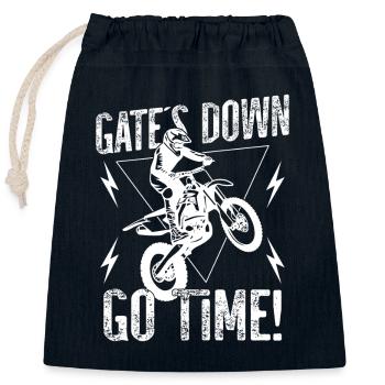 Dirtbike Rider Gate ́s Down MX Motocross Supercross - Closable cotton gift bag (25x30cm) - navy - Front