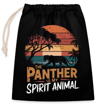 Der Panther Ist Mein Spirit Animal - Verschließbarer Geschenkbeutel aus Baumwolle (25x30cm) - Schwarz - Vorne