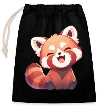 Red Panda Kleine Pandas Kleiner Roter Panda - Verschließbarer Geschenkbeutel aus Baumwolle (25x30cm) - Schwarz - Vorne