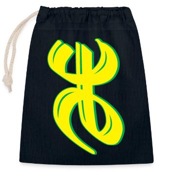 amazigh et l'amour pour la culture amazigh kabyle - Sac cadeau en coton avec cordon (25 x 30 cm) - bleu marine - Devant
