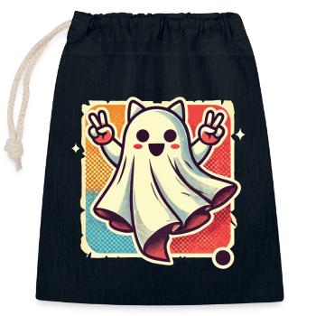 Katzenohren Gespenst Kemonomimi Girl Halloween - Verschließbarer Geschenkbeutel aus Baumwolle (25x30cm) - Navy - Vorne
