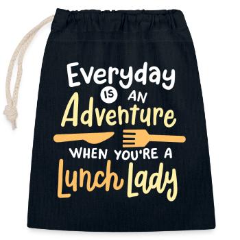 Schule Mittagessen Cafeteria Damen - Verschließbarer Geschenkbeutel aus Baumwolle (25x30cm) - Navy - Vorne