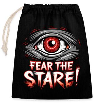 L’ŒIL, LA PEUR DU REGARD - Sac cadeau en coton avec cordon (25 x 30 cm) - noir - Devant
