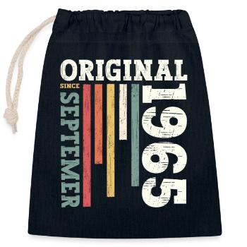 59th Birthday Legend September 1965 Born 65 - Closable cotton gift bag (25x30cm) - navy - Front