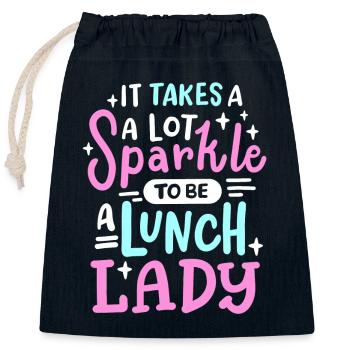 Mitarbeiterin der Schulcafeteria als Kantinendame - Verschließbarer Geschenkbeutel aus Baumwolle (25x30cm) - Navy - Vorne
