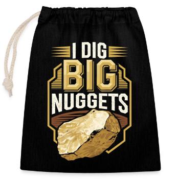 Gold Rush Adventure Gold Prospector Treasure Hunt - Closable cotton gift bag (25x30cm) - black - Front