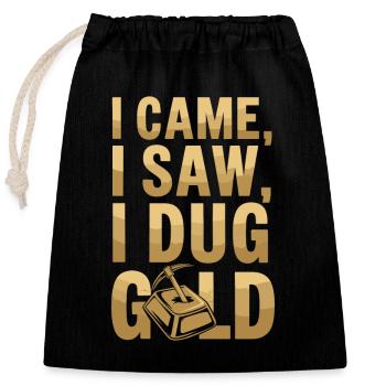 Gold Rush Adventure Gold Prospector Treasure Hunt - Closable cotton gift bag (25x30cm) - black - Front