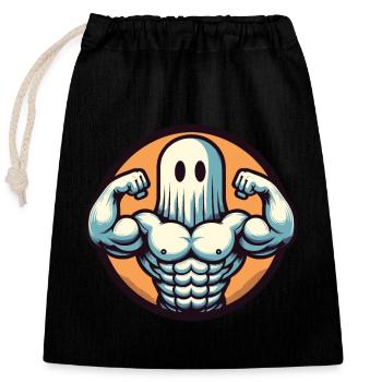 Musculation Ghost Musculation Renforcement musculaire à Halloween - Sac cadeau en coton avec cordon (25 x 30 cm) - noir - Devant
