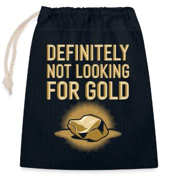 Gold Rush Adventure Gold Prospector Treasure Hunt - Closable cotton gift bag (25x30cm) - navy - Front