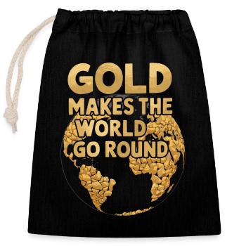 Gold Rush Adventure Gold Prospector Treasure Hunt - Closable cotton gift bag (25x30cm) - black - Front