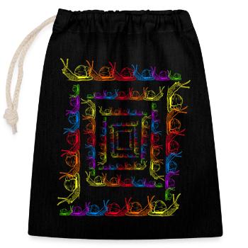 Regenbogen Schnecken LGBT Schnecke Schneckenhaus - Verschließbarer Geschenkbeutel aus Baumwolle (25x30cm) - Schwarz - Vorne