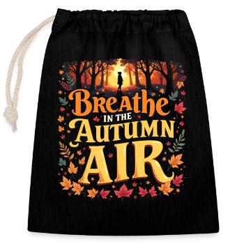 Herbstliche Farbenpracht für Naturliebhaber und - Verschließbarer Geschenkbeutel aus Baumwolle (25x30cm) - Schwarz - Vorne