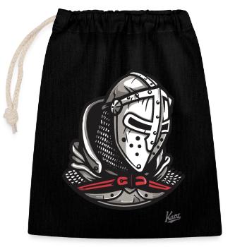 Medieval Helmets of the Knights Templar - Closable cotton gift bag (25x30cm) - black - Front