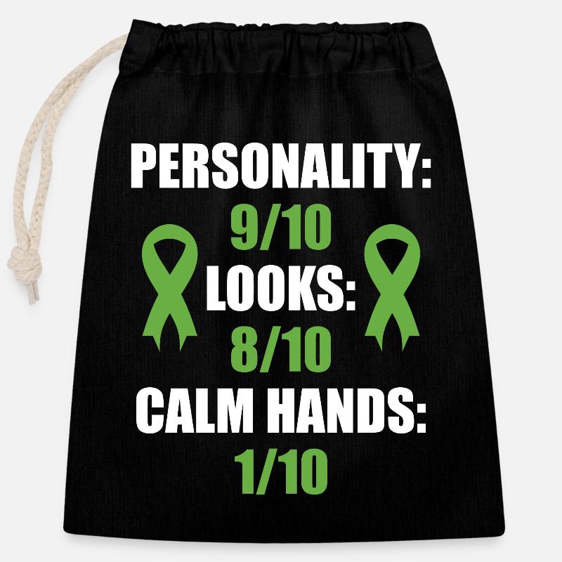ET Awareness Essential Tremors - Closable cotton gift bag (25x30cm) - black