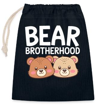 Bären Gruppen Design Bären Brotherhood - Verschließbarer Geschenkbeutel aus Baumwolle (25x30cm) - Navy - Vorne