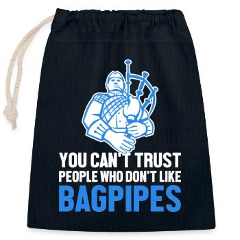 Je ne peux pas faire confiance aux gens qui n’aiment pas la cornemuse - Sac cadeau en coton avec cordon (25 x 30 cm) - bleu marine - Devant