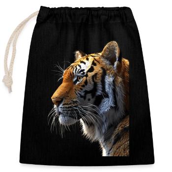 Bengalischer Tiger - Verschließbarer Geschenkbeutel aus Baumwolle (25x30cm) - Schwarz - Vorne