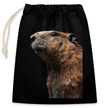 Marmot - Closable cotton gift bag (25x30cm) - black - Front