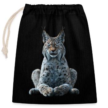 Lynx - Closable cotton gift bag (25x30cm) - black - Front