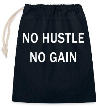 Pas d’agitation pas de gain Conception motivante - Sac cadeau en coton avec cordon (25 x 30 cm) - bleu marine - Devant