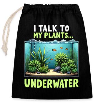 Aquascaping Enthusiast Underwater Gardening - Closable cotton gift bag (25x30cm) - black - Front