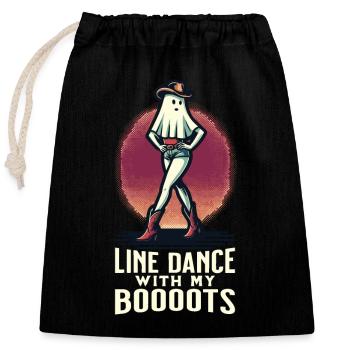 Cowboy Mit Boots Lustiges Line Dance Gespenst - Verschließbarer Geschenkbeutel aus Baumwolle (25x30cm) - Schwarz - Vorne