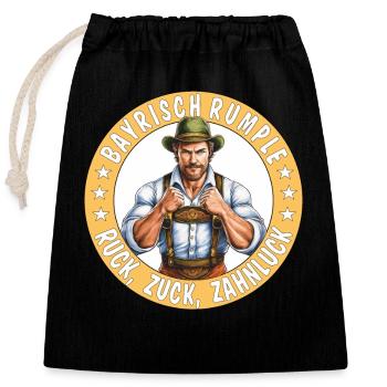 MAN BAVARIAN RUMBLE IN NO TIME AT ALL TOOTH GAP - Closable cotton gift bag (25x30cm) - black - Front