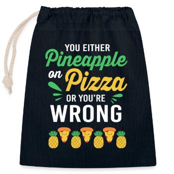 Pizza Hawaï Pizza Ananas - Sac cadeau en coton avec cordon (25 x 30 cm) - bleu marine - Devant