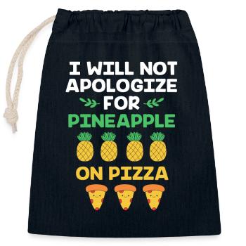 Pizza Hawaï - Sac cadeau en coton avec cordon (25 x 30 cm) - bleu marine - Devant