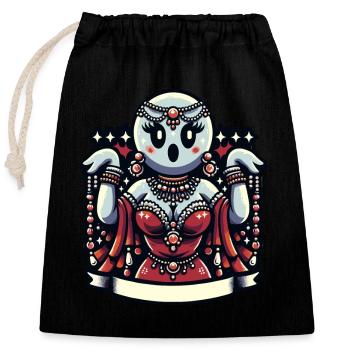 Drôle Glamour Goule Flashy Halloween - Sac cadeau en coton avec cordon (25 x 30 cm) - noir - Devant