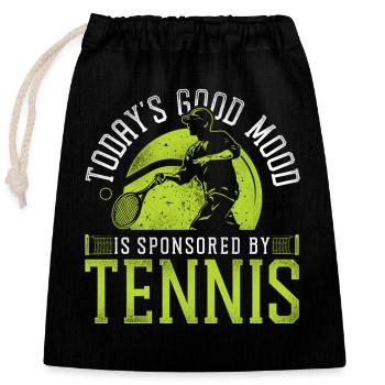 Funny Tennis Player Racket Today's - Verschließbarer Geschenkbeutel aus Baumwolle (25x30cm) - Schwarz - Vorne