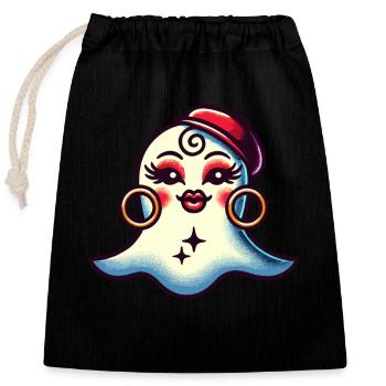 Drôle Glamour Goule Flashy Halloween - Sac cadeau en coton avec cordon (25 x 30 cm) - noir - Devant