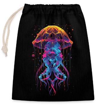 Jellyfish - Closable cotton gift bag (25x30cm) - black - Front