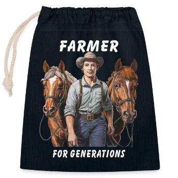 FARMER FOR GENERATIONS - Verschließbarer Geschenkbeutel aus Baumwolle (25x30cm) - Navy - Vorne