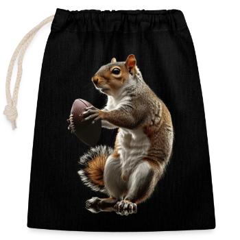 Écureuil - Sac cadeau en coton avec cordon (25 x 30 cm) - noir - Devant