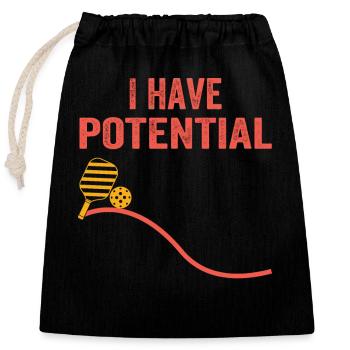 Paddleball Sport Athlète Pickleball Trainer Paddle - Sac cadeau en coton avec cordon (25 x 30 cm) - noir - Devant