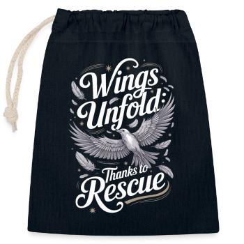 Passionate About Bird Rescue and Wildlife - Closable cotton gift bag (25x30cm) - navy - Front