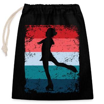Eiskunstläufer Eiskunstlauf Schlittschuhlaufen - Verschließbarer Geschenkbeutel aus Baumwolle (25x30cm) - Schwarz - Vorne