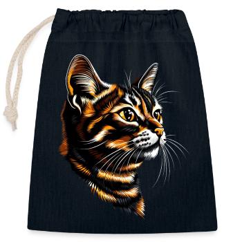 Bengal Katze Leopard Cat Leopardette Bengal Katzen - Verschließbarer Geschenkbeutel aus Baumwolle (25x30cm) - Navy - Vorne