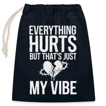 Introversion Style alternatif Émotionnel - Sac cadeau en coton avec cordon (25 x 30 cm) - bleu marine - Devant