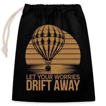 Laissez vos soucis s’envoler Montgolfière - Sac cadeau en coton avec cordon (25 x 30 cm) - noir - Devant