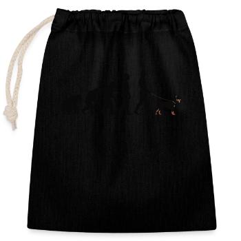 Doberman - Sac cadeau en coton avec cordon (25 x 30 cm) - noir - Devant