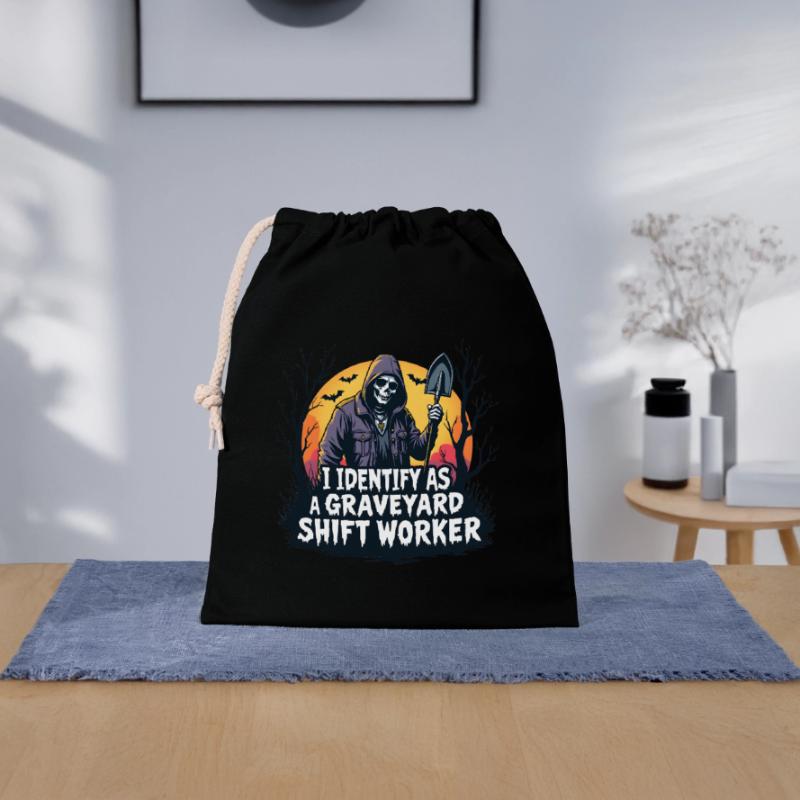 I Identify As A Graveyard Shift Worker Closable cotton gift bag (25x30cm)