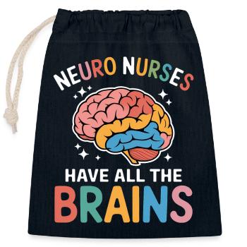 Neuro Nurse Nurse Neurology Gift - Closable cotton gift bag (25x30cm) - navy - Front