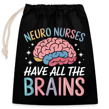 Neuro Nurse Nurse Neurology Gift - Closable cotton gift bag (25x30cm) - black - Front
