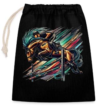 show jumpers - Closable cotton gift bag (25x30cm) - black - Front