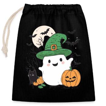 Halloween Geschenk Frauen Geist Männer Kinder Deko - Sac cadeau en coton avec cordon (25 x 30 cm) - noir - Devant