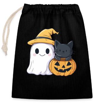 Halloween Geschenk Frauen Geist Männer Kinder Deko - Sac cadeau en coton avec cordon (25 x 30 cm) - noir - Devant