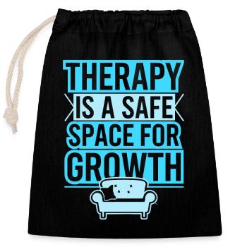 Défenseur de la santé mentale Thérapie Soutien émotionnel - Sac cadeau en coton avec cordon (25 x 30 cm) - noir - Devant