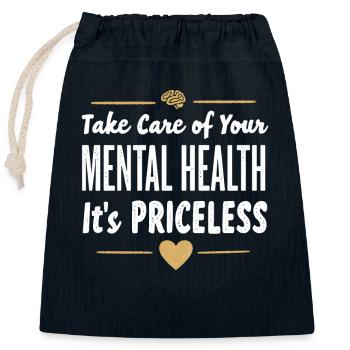Défenseur de la santé mentale Thérapie Soutien émotionnel - Sac cadeau en coton avec cordon (25 x 30 cm) - bleu marine - Devant